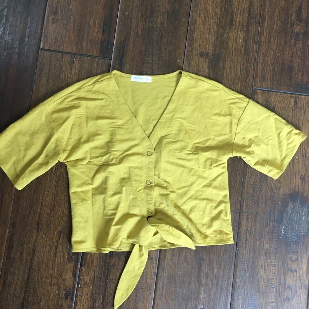 laguna beach yellow tie shirt